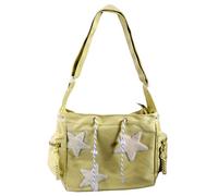 Gissroys Donne All-matching Estetica Crossbody Bag Star Pattern Spalla Studente Scuola Grande Capacità Messaggeri Donne Star Pattern Messenger Grande Capacità Spalla Crossbody, Giallo