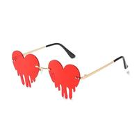 Gissroys Elegante Cuore Gocciante Occhiali Da Sole Relgenless Occhiali Per Uso Quotidiano Occhiali Per Concerti E Eventi Notte Gli Occhiali Di Moda Raccolta, Colore: vinaccia, taglia unica