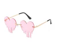 Gissroys Elegante Cuore Gocciante Occhiali Da Sole Relgenless Occhiali Per Uso Quotidiano Occhiali Per Concerti E Eventi Notte Gli Occhiali Di Moda Raccolta, a, taglia unica