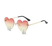 Gissroys Elegante Cuore Gocciante Occhiali Da Sole Relgenless Occhiali Per Uso Quotidiano Occhiali Per Concerti E Eventi Notte Gli Occhiali Di Moda Raccolta, Cinque colori, taglia unica