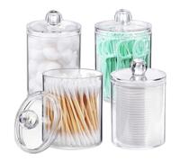 Gissroys Elegante design europeo acrilico organizzatore cosmetico vanità bicchieri per palline di cotone Qtips e accessori di bellezza depositi decorativi di vanità per legami dei capelli