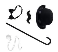 Gissroys Gentlemen Costume Monopoli Costume Per Gli Uomini 1920 Gatsbys Uomini Accessori 5 Pz Halloween Vittoriano Nero Monopoli