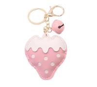 Gissroys Grazioso portachiavi con campane di fragola, robusta lavorazione in pelle per una rapida identificazione in tasche, portachiavi fragola vivace accessorio per gioielli, b, Taglia unica
