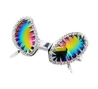 Gissroys Moda rivetti Montatura Occhiali Da Sole Alien Forma Occhio Occhiali Per Persone Moda Tutti Corrispondenti Punk Eye Wears Alien Punk Occhiali Da Sole, Silver Frame Color F, taglia unica