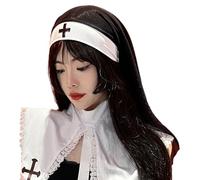 Gissroys Nero Bianco Suora Per Le Donne Halloween Dressing Costume Foto Puntelli Bene Abitudini Cosplay Halloween Costume Testa