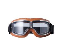 Gissroys Occhiali da casco vintage da moto occhiali da sole occhiali da casco vintage in pelle per ciclismo, antipolvere, antivento
