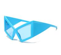 Gissroys Occhiali da sole alla moda per concerti all'aperto, design shatterproof occhiali da sole alla moda, eventi in spiaggia, occhiali da sole, Pellicola blu con cornice blu, Taglia unica