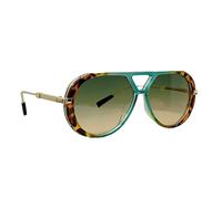 Gissroys Occhiali da sole con occhi di gatto alla moda con telaio in PC a doppio raggio design comodi occhiali per gli occhi per adulti protezione solare all'aperto, Leopard Green Frame, taglia unica