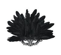 Gissroys Occhio veneziano con piume a mezza faccia per balli in maschera festa di Halloween, cosplay, regalo fotografico