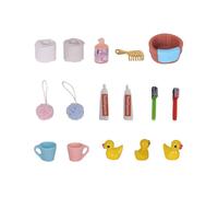 Gissroys Realistica realistica casa delle bambole accessori da bagno, set di personaggi 1/12 con spazzolino da denti, dentifricio, scene doccia, decorazione per la casa delle bambole, bagno in