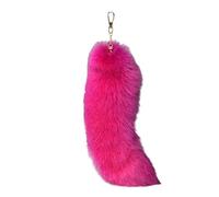 Gissroys Realistico Faux Foxes Tail Anelli Portachiavi Ciondolo Personalizzato Volpi Chiave Coda Sacchetto Decorazione Per Le Donne Zaino Decorazioni, Rosa rosso, Taglia unica