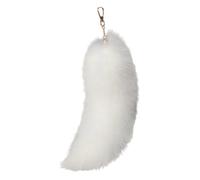Gissroys Realistico Faux Foxes Tail Anelli Portachiavi Ciondolo Personalizzato Volpi Chiave Coda Sacchetto Decorazione Per Le Donne Zaino Decorazioni, bianco, Taglia unica