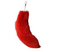 Gissroys Realistico Faux Foxes Tail Anelli Portachiavi Ciondolo Personalizzato Volpi Chiave Coda Sacchetto Decorazione Per Le Donne Zaino Decorazioni, Colore: rosso, Taglia unica