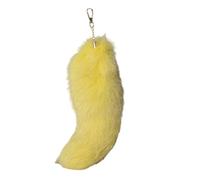 Gissroys Realistico Faux Foxes Tail Anelli Portachiavi Ciondolo Personalizzato Volpi Chiave Coda Sacchetto Decorazione Per Le Donne Zaino Decorazioni, giallo., Taglia unica