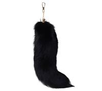 Gissroys Realistico Faux Foxes Tail Anelli Portachiavi Ciondolo Personalizzato Volpi Chiave Coda Sacchetto Decorazione Per Le Donne Zaino Decorazioni, Nero , Taglia unica