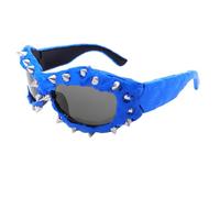 Gissroys Rivetti Sporty Occhiali Da Sole Luce Alla Moda Toni Per Piattaforme di Viaggio Festival Musica Ombra Fotografia Fornitura Moda Donna, Blu, taglia unica