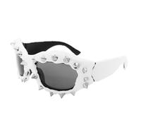 Gissroys Rivetti Sporty Occhiali Da Sole Luce Alla Moda Toni Per Piattaforme di Viaggio Festival Musica Ombra Fotografia Fornitura Moda Donna, bianco, taglia unica