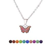 Gissroys Romantico Emotion Feeling Collana Per Farfalla Gemma Modifica Colore Umore Cambiamento Con Temperatura Collana Gioielli Fascino Regalo Cambiamento Con Temperatura