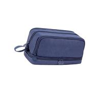 Gissroys Sacchetto di matita di colore solido Estetico Portapenne Doppio Strato Sacchetto di Matita di Grande Capacità Scuola Office Forniture Doppio Strato Sacchetto Estetico Sacchetto Solido, blu