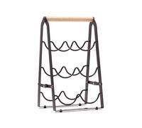 Gissroys Scaffale pieghevole per vino elegante desktop portabottiglie organizzatore portatile a 3 livelli, per cucine o sala da pranzo
