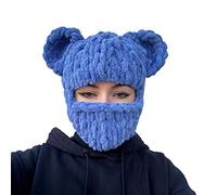 Gissroys Sciarpa a orecchie d'orso Halloween Party divertente maschera con cappuccio invernale calda maschera con cappuccio