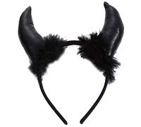 Gissroys Shinning - Fascia per capelli per adulti, con piume e corno di bue, per Halloween, Natale, per cosplay, feste, diavoli, fiori, confezione da 1