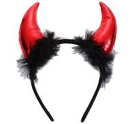 Gissroys Shinning - Fascia per capelli per adulti, con piume e corno di bue, per Halloween, Natale, per cosplay, feste, diavoli, fiori, confezione da 1