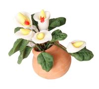 Gissroys Soggiorno Calla Plant Doll House Miniatura So Fare Giochi Accessori Scena Vita Collezione Di Ruoli Ceramica Pot Dollhouses Decorazioni