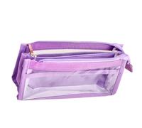 Gissroys Trasparente Sacchetto Sacchetto Sacchetto Penna 6 Layer Penne Custodia Clear Bag Penna Estetica Ritorno In Materiale Scuola, Viola