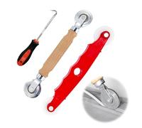 GisWell 3 pezzi di attrezzi retrattili, strumento per palo, strumento per spline roller mano con ruote in nylon e strisce di gomma, gancio per zanzariera, protezione dagli insetti, ricambio