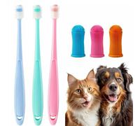 GisWell Spazzolino da denti per cani e gatti, in silicone morbido a 360°, per denti di gatto, riutilizzabile, per animali di taglia piccola, media e grande, 6 pezzi