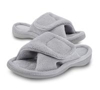 Git-up Pantofole da Donna in memory foam Supporto Arco per l'arco regolabile con gancio e passante Ciabatte per diabetici Punta Aperta da Casa Pantofole Interno Esterno Grigio 5/6
