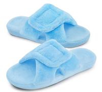 Git-up Pantofole da Donna in memory foam Supporto Arco per l'arco regolabile con gancio e passante Ciabatte per diabetici Punta Aperta da Casa Pantofole Interno Esterno, Arco-Blu 42