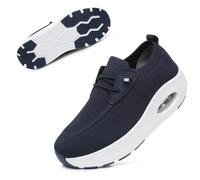 Git-up Scarpe da Passeggio da Donna in Mesh Traspirante con Cinturino Elastico, Sneaker Leggera con Cuscino d'Aria per Palestra e Fitness, 2087-Blu 39