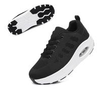 Git-up Scarpe da Passeggio Traspiranti da Donna in Mesh con Chiusura con Lacci, Sneaker Leggera con Cuscino d'Aria per Palestra e Fitness, 2088-Nero 40