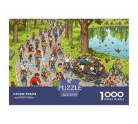 Gita sulla pista ciclabile del Parco del Ciclismo Puzzle in Legno Impermeabile Puzzles Da 1000 Pezzi Per Adulti Colorati Giochi Di Puzzle Impegnativi