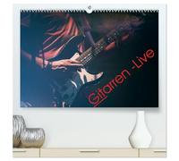 Gitarren - Live (hochwertiger Premium Wandkalender 2026 DIN A2 quer), Kunstdruck in Hochglanz: Gitarren - Live fotografiert, im Vintage-Look bearbeitet.