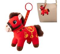 Gitekain 2026 Horse Mascot Plush - Soft Cute Chinese Keychain Charm, Portable Plush Horse Toy, Adorable Decorative Ornament for Cars Bags Home Office Sofa Shelf Bed Bookstore Display Case, 4.72in