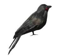 Gitekain Artificial Crow, Handmade Black Feathered Crow, 6.3 inch Raven Decor, Zucca Light Accessories, Halloween Decorations, Christmas Crafts, ornamenti, Black Bird Decor, Seasonal Home Accents