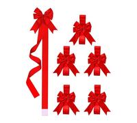 Gitekain Cabinet Bows, Festive Holiday Ribbon Decor, Decorative Bow Set for Home with Bright Colors for Doors Cabinets, Fabric Ribbon Christmas Decorations with Easy Hanging, Seasonal Indoor Décor