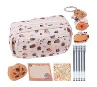 Gitekain Capybara Stationery Set, Cute Pencil Case with Sticky Notes, Multi Item Storage Bag Organizer, for Kids, Students, Classroom Rewards, Birthday, Party Favors, and Holiday Supplies