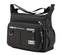 Gitekain Cross Body Bag Men, Waterproof Oxford Sling Bag, Multi Layer Compact Shoulder Pouch with Secure Zipper Closure, Ideal for Everyday Carry, Travel, Work, Outdoor, 12.2x9.45x4.72 Inches