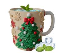 Gitekain Cute Christmas Mugs, Elk Gingerbread Man Resin Cup, 12oz Holiday Coffee Mug for Drink Tea Milk Juice Water with Festive Resin Handle for Kitchen Home Office School, Christmas Decorations Cup
