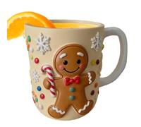 Gitekain Cute Christmas Mugs, Elk Gingerbread Man Resin Cup, 12oz Holiday Coffee Mug for Drink Tea Milk Juice Water with Festive Resin Handle for Kitchen Home Office School, Christmas Decorations Cup