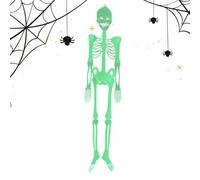 Gitekain Decorazioni di scheletri per Halloween | Ossa di teschio che brilla al buio 1,5 m - scheletro appeso per Halloween | per festa cortile giardino parete casa infestata Cimitero