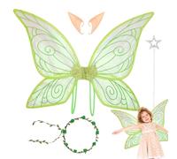 Gitekain Fairy Wings Set, Butterfly Costume Wing, Lightweight Role Play Props, Colorful Dress Up Accessories for Girls Halloween Cosplay Wedding Party Christmas Holiday, 64x43cm