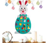 Gitekain Felt Easter Bunny Decorations, Coniglio Carrot Felt with Detachable Ornaments, Festive Home Decor for Holiday Celebrations, Party Display (37,4 x 18,5 Inches)