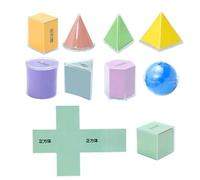 Gitekain Geometric Shapes Set, 3D Colorful Math Tools, Fun Classroom Manipolative, Hands on Learning Aids, Multifunctional Teacher Supplies, Perfect for School and Homeschool Education
