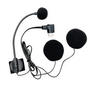 Gitekain Helmet Microphone, Motorcycle Microphone, Waterproof Noise-Cancelling Waterproof Type-C Headset for Vlogging, Interviews, Half-Face Helmets, 0.38x0.26 Inches, Black