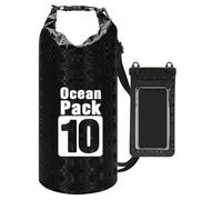 Gitekain Impermeabile Bag, Portatile Pouch, Lightweight Roll Top Storage Backpack, ideale per spiaggia, campeggio, Commuting, Shopping, Outdoor Travel and Adventures 16.14x7.68x0.2 Inch, Nero , Se